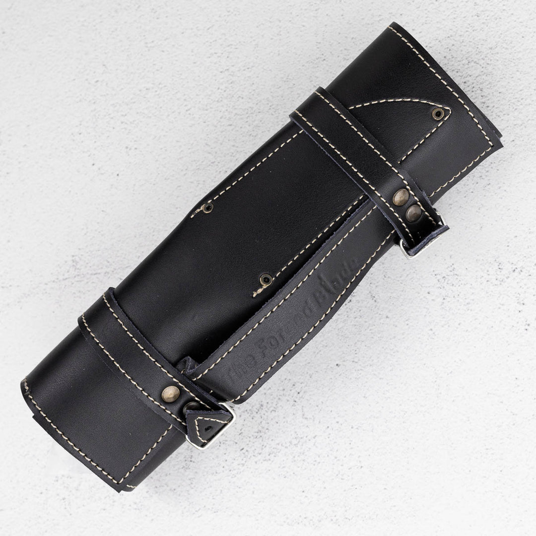 Darkthorn - Damascus 4 Piece Steak Knife Set & Leather Roll