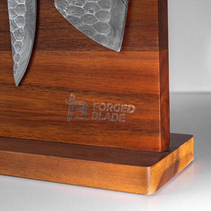 Dual Sided Solid Acacia Wood Magnetic Knife Block