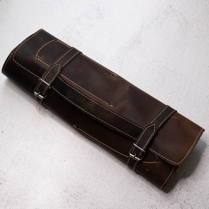 Wildrose - Damascus 5 Piece Chef Knife Set & Leather Roll