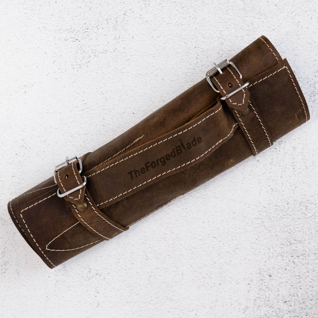 Wildrose - Damascus 4 Piece Steak Knife Set & Leather Roll