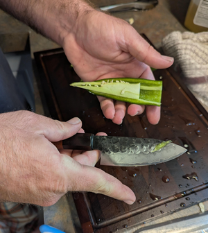 Hanzo Paring Knife Slicing Peppers