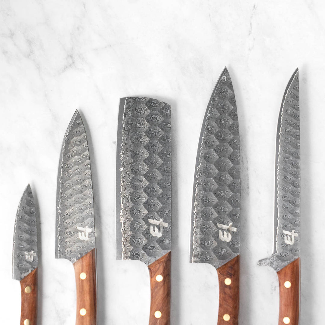 Wildrose Series - Damascus 5 Piece Chef Knife Set