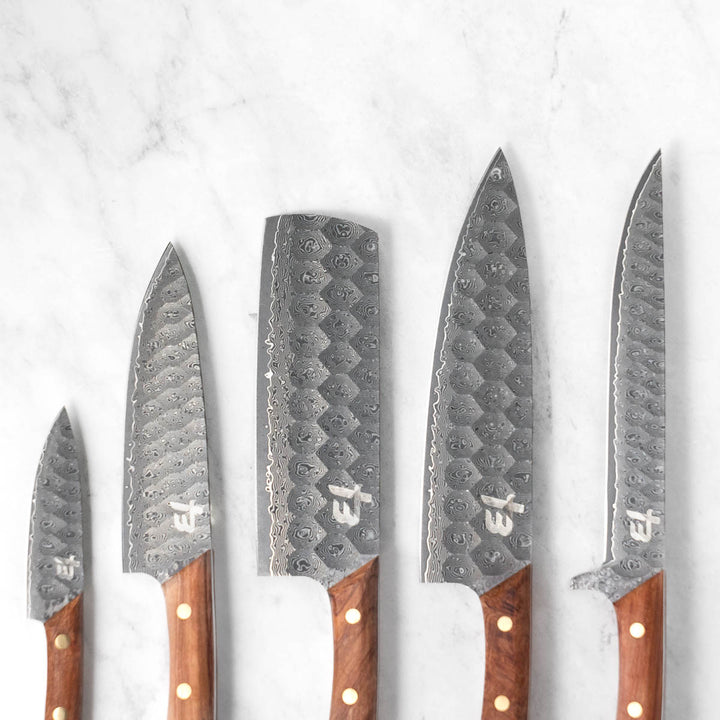 Wildrose Series - Damascus 5 Piece Chef Knife Set