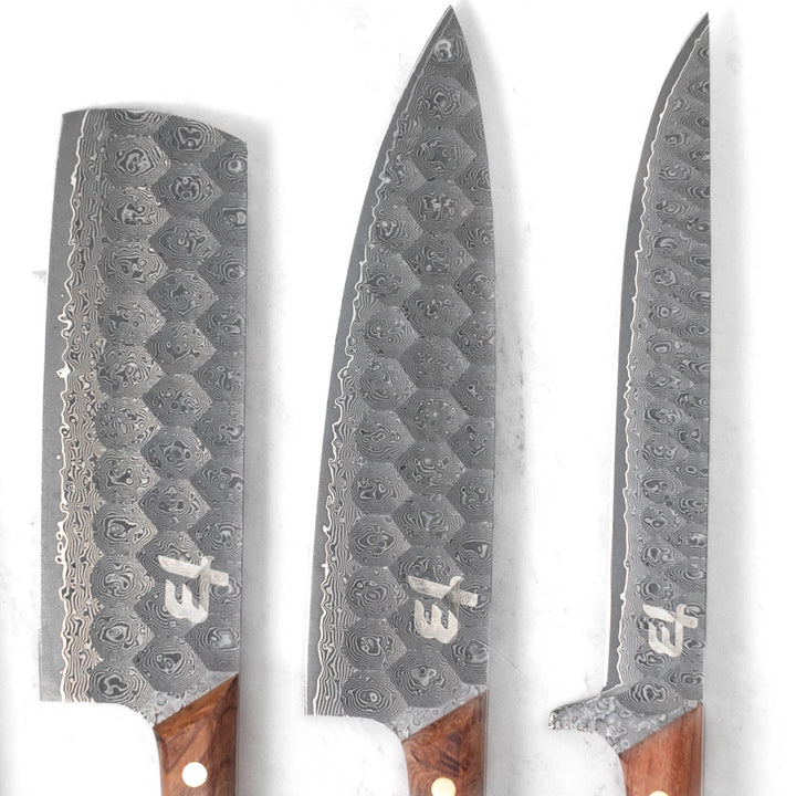 Wildrose Series - Damascus 5 Piece Chef Knife Set