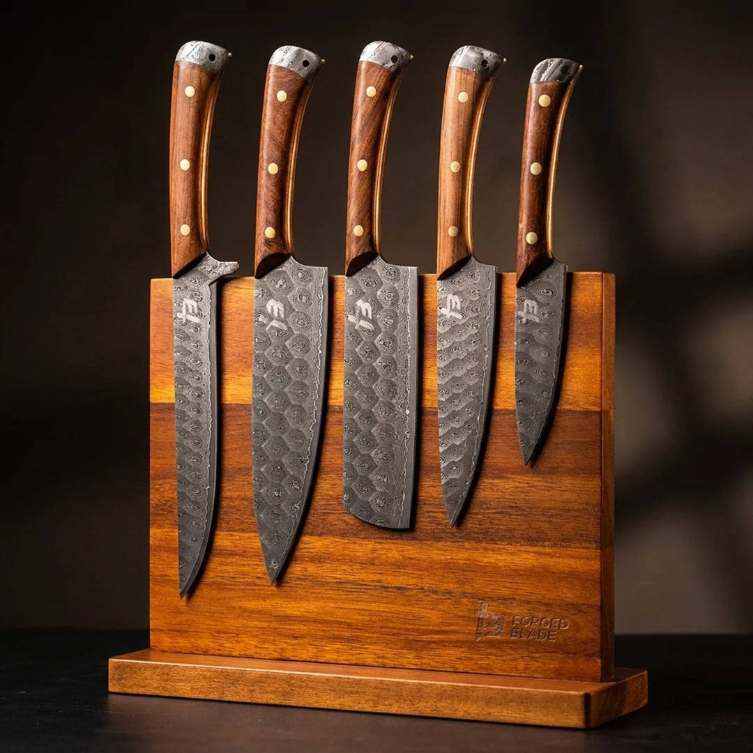 Wildrose Series - Damascus 5 Piece Chef Knife Set