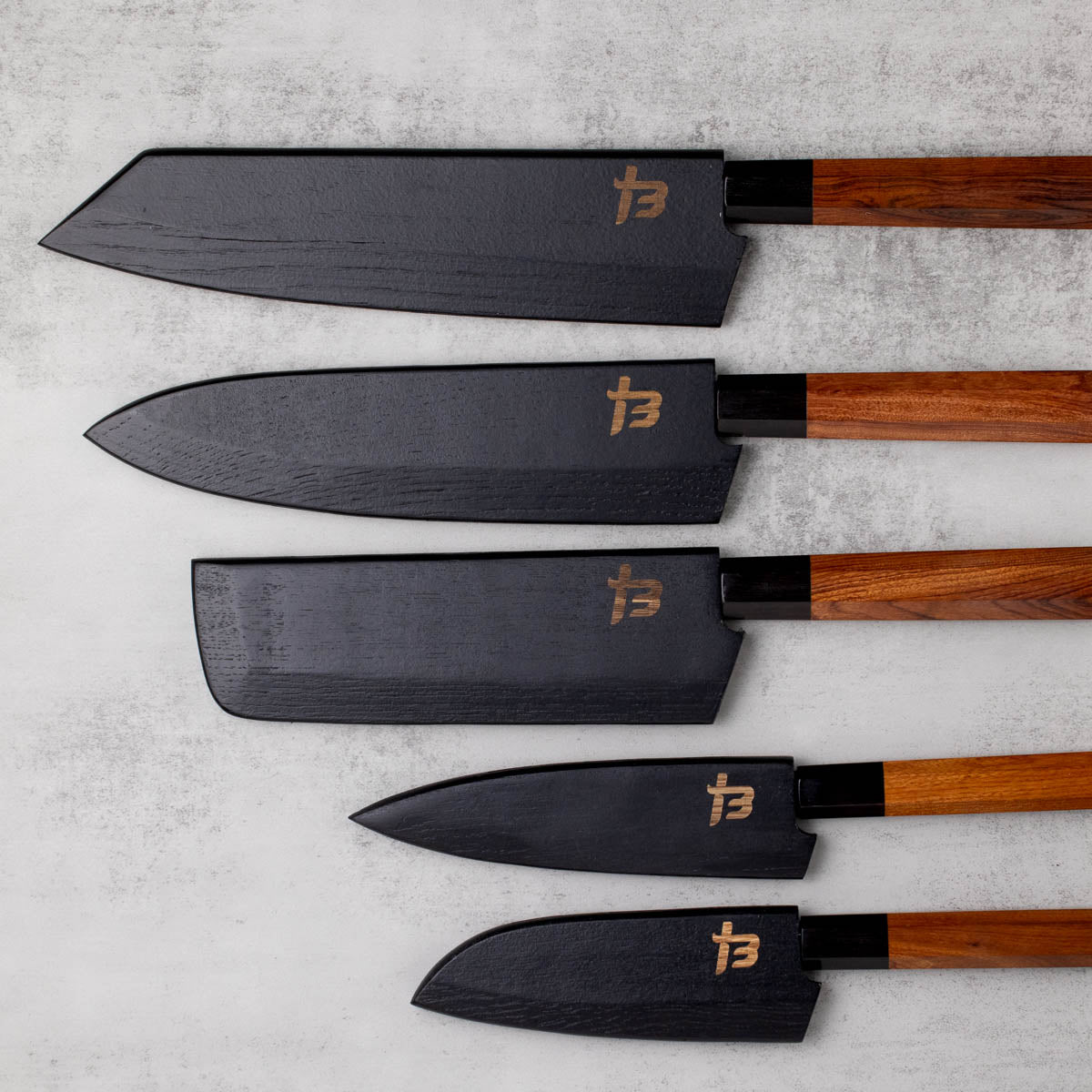 Hanzo - 5 Piece San Mai Kitchen Knife Set – Forged Blade