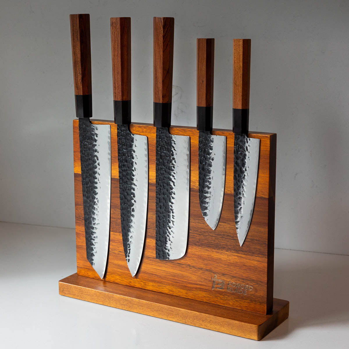 Hanzo - 5 Piece San Mai Kitchen Knife Set – Forged Blade